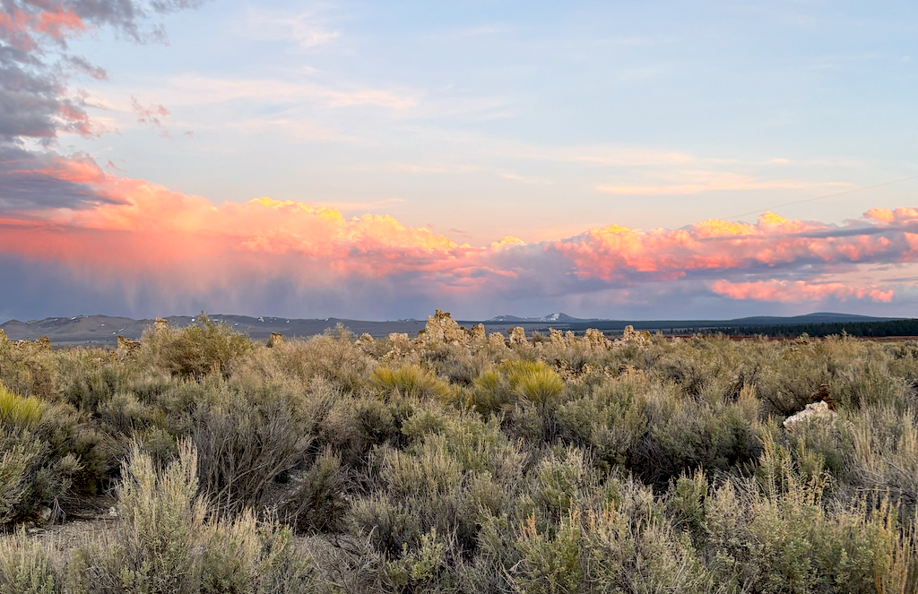 Mono Lake basin at sunset
